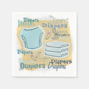 Windel-Babyparty Serviette