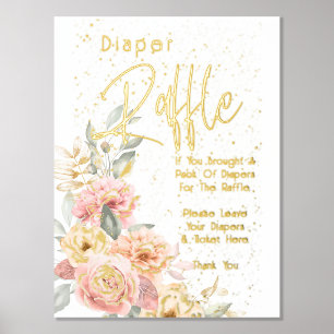 Windel-Raffel Baby Shower Rosafarben Elfenbein Pfi Foliendrucke
