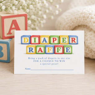 Windel-Raffel Baby-Shower-Spielkarte Begleitkarte