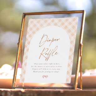 Windel-Raffel-Gingham-Cutie-Pie-Baby-Party-Schild Poster