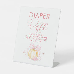 Windel-Raffel-Kürbis-Herbst-Baby-Party-Tischschild Sockelschild