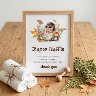Windel-Raffel-Schild Baby Shower Waldfee  Poster