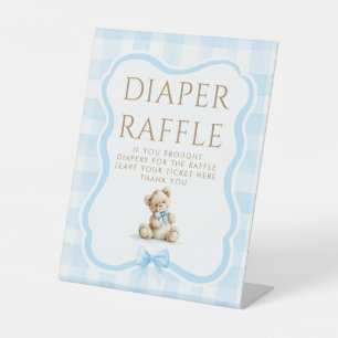 Windel-Raffel-Teddy-Bär-Baby-Party-Tischschild Sockelschild