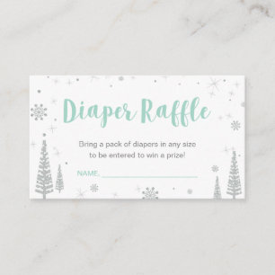Windel-Raffel-Tickets   Winter-Baby-Party, Junge Begleitkarte