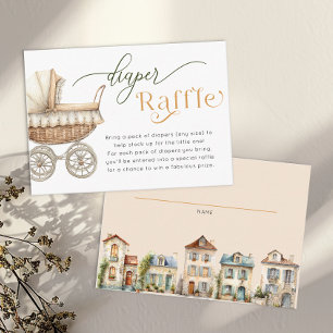 Windel-Raffelkarte – Cottage Village Baby Shower Begleitkarte