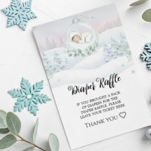 Windel-Raffelkarte Our Little Snowbaby Baby-Party