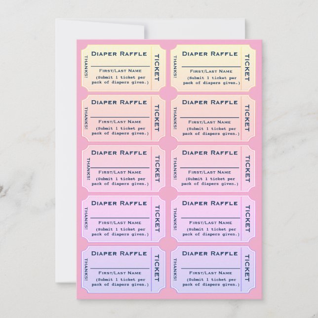 Windel-Raffelose Einladung (Vorderseite)