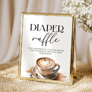 Windel-Raffle Baby Is Brewing Kaffee-Baby-Party  Poster