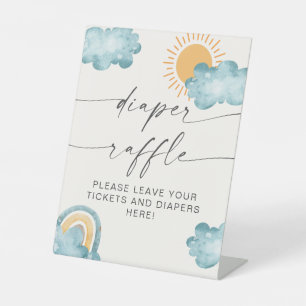 Windel-Raffle Baby Shower Sonnenschein Sockelschild