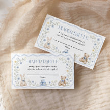 Windel-Raffle Blau Florale Babyparty-Kinder-Taufpa
