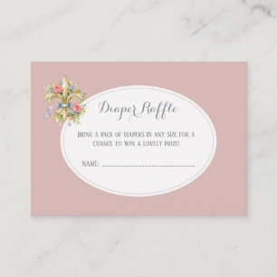 Windel-Raffle Fleur de Lys Baby-Shower-Einlage Begleitkarte