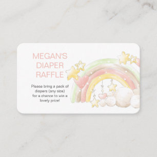 Windel-Raffle-Gedicht Regenbogen und Sterne Baby-P Begleitkarte