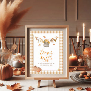 Windel-Raffle Little Pumpkin Boho Herbst-Baby-Part Poster