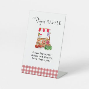 Windel-Raffle Lokal angebaute Babyparty Gingham Sockelschild