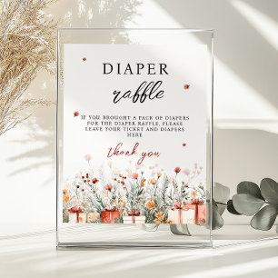 Windel-Raffle Merry Little Baby Shower Spiel Schil Poster