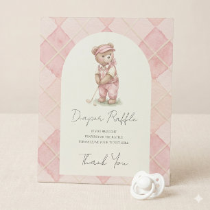 Windel-Raffle-Schild Golfen Rosa Baby-Party Sockelschild