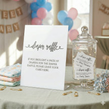 Windel-Raffle-Schild Minimalistisches Baby-Shower-