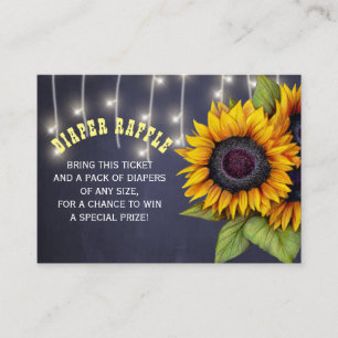 Windel-Raffle Sonnenblumen Baby Shower Einlegekart Begleitkarte