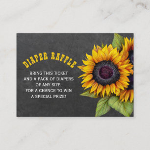 Windel-Raffle Sonnenblumen Baby Shower Einlegekart Begleitkarte