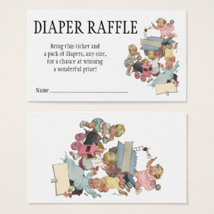 Windel-Raffle, Vintage-Kinder mit Spielzeugzügen
