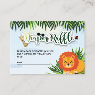 Windel-Raffle Wilde Safari Baby-Party Begleitkarte