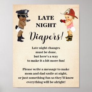 Windel-Spiel für die späte Nacht Kleiner Rekrut Ba Poster