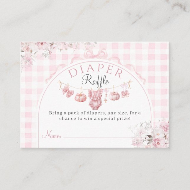 Windelblume Pink Pumpkin Girl Babydusche Begleitkarte (Vorderseite)