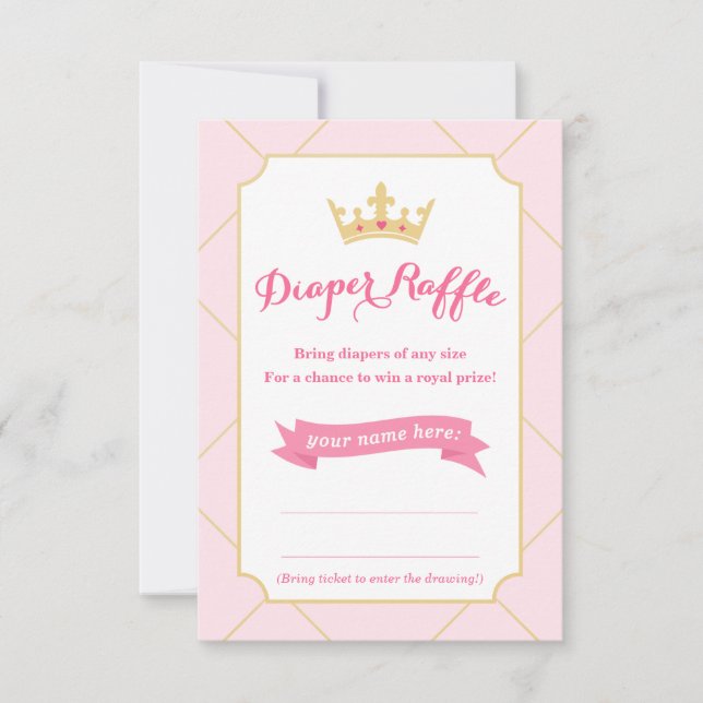 Windeldrehkarten | Princess Baby Shower Girl Einladung (Vorderseite)