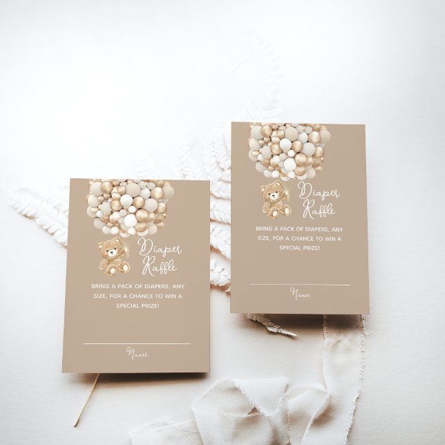 Windelkreuz Geschlecht Neutral Bear Baby Dusche Begleitkarte (Von Creator hochgeladen)