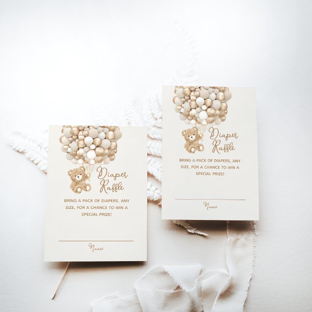 Windelkreuz Geschlecht Neutral Bear Baby Dusche Begleitkarte (Von Creator hochgeladen)