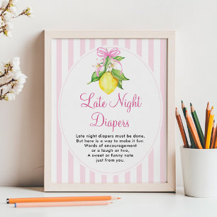 Windeln bei nächtlicher Lemonen-Ankündigung Poster