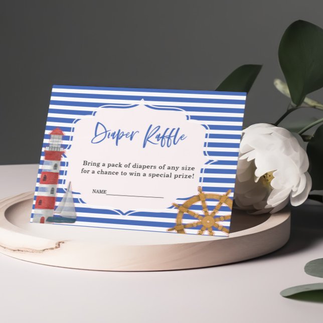 Windeln Blauer Junge Babyduschkarte Begleitkarte (Von Creator hochgeladen)