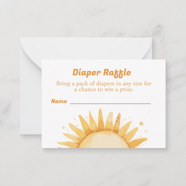 Windeln für das Thema "Baby Shower Sunshine" Mitteilungskarte (Vorderseite)