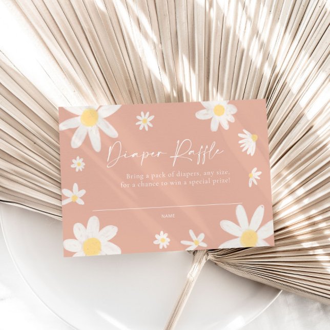 Windeln-Raffelkarte Daisy Pink Blush Mitteilungskarte (Von Creator hochgeladen)