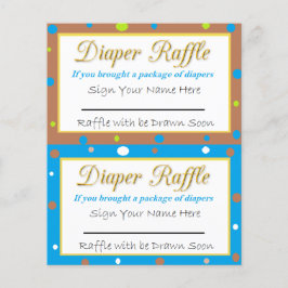 Windeln Raffle Baby Duschgel blau, grün braun Flyer