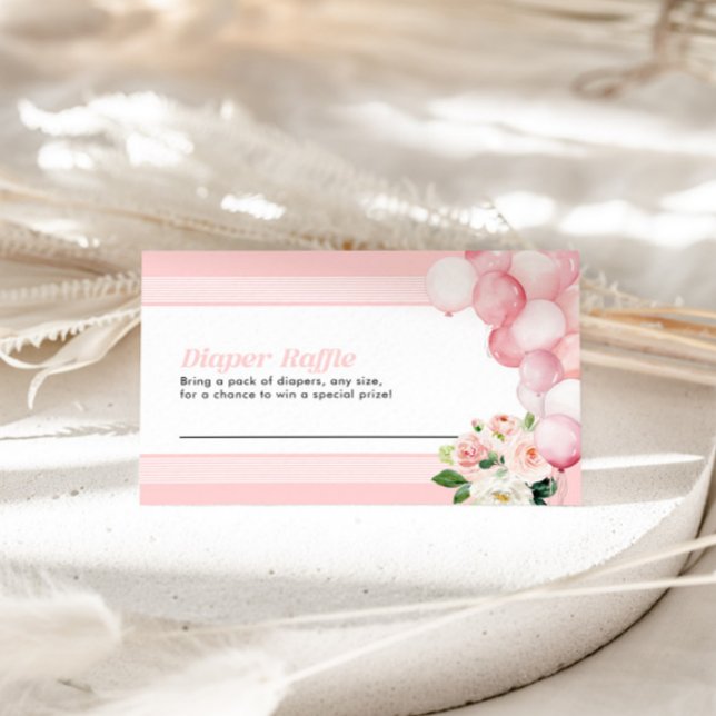Windeln Raffle Baby Duschkarte Rosa Mitteilungskarte (Von Creator hochgeladen)