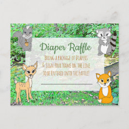 Windeln Raffle Baby Shower Game Forest Animes Postkarte