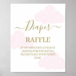 Windeln Raffle Babydusche Wolken Zeichen Poster