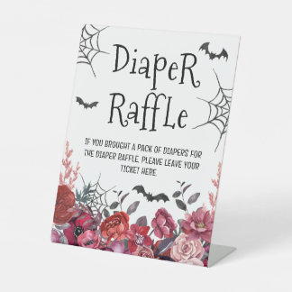 Windeln Raffle Bats Halloween Babydusche Sockelschild