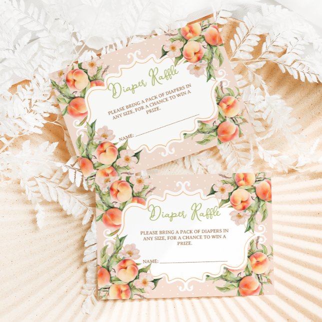 Windeln Raffle Blumenpfirsichdusche Begleitkarte (Von Creator hochgeladen)