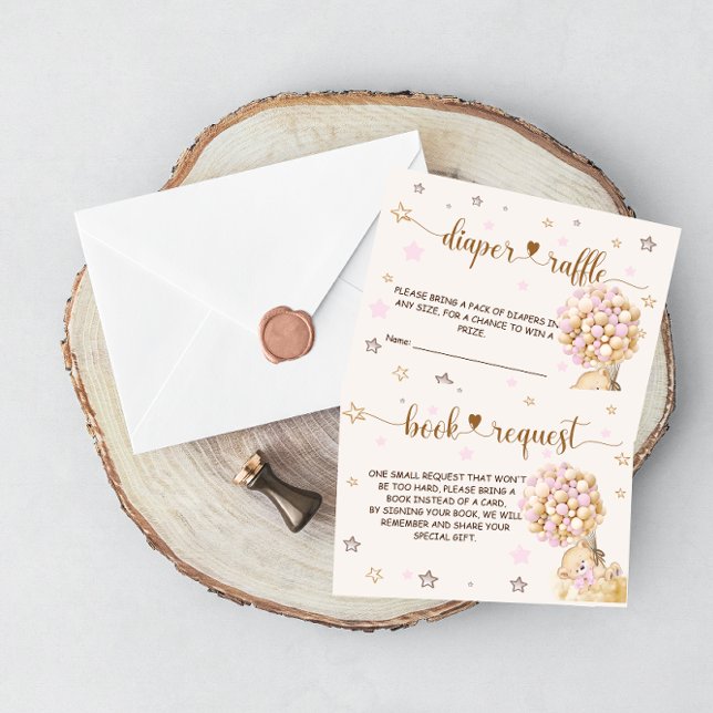 Windeln Raffle Bücher fragen Girl Duschbär Rosa Begleitkarte (Von Creator hochgeladen)