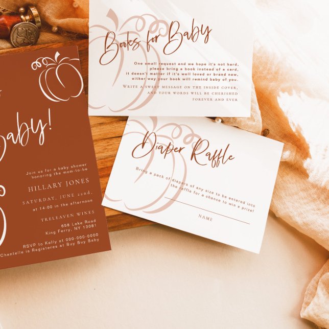 Windeln Raffle Card Terracotta Pumpkin Baby Dusche Begleitkarte (Von Creator hochgeladen)