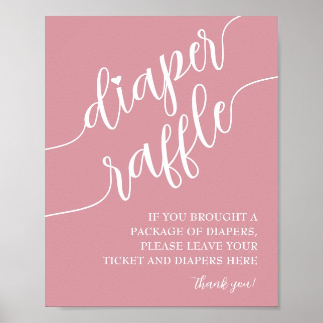Windeln Raffle Drop Off Girl Babydusche Poster (Vorne)