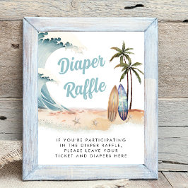 Windeln Raffle Drop Off Surfing Baby Duschzeichen Poster