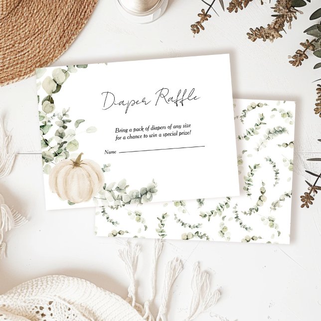 Windeln Raffle Fall Kleine Pumpkin Baby Dusche Begleitkarte (Von Creator hochgeladen)