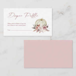 Windeln Raffle Fall Pink Little Pumpkin Baby Dusch Begleitkarte