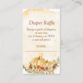 Windeln Raffle Fall Pumpkin Floral Baby Dusche Begleitkarte