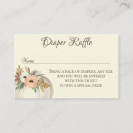 Windeln Raffle Floral Pumpkin Fall Baby Dusche Visitenkarte