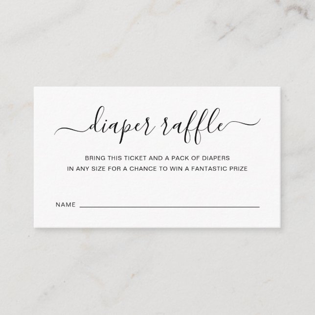 Windeln Raffle Gender Neutral Simple Baby Dusche Begleitkarte (Vorderseite)