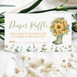 Windeln Raffle Green Rain Boots Begleitkarte